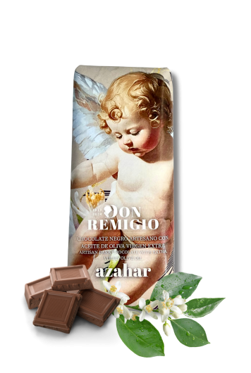 Chocolate negro artesano con aceite de oliva virgen extra (AOVE) sabor azahar